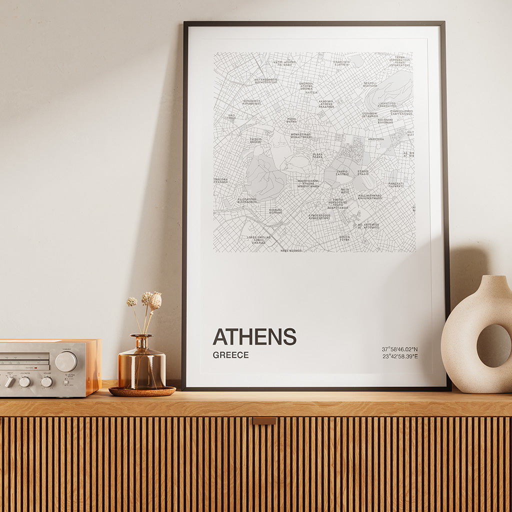 *Digital Download* POSTER - Athens center map | square