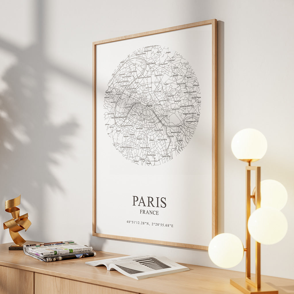*Digital Download* POSTER - Paris map | round