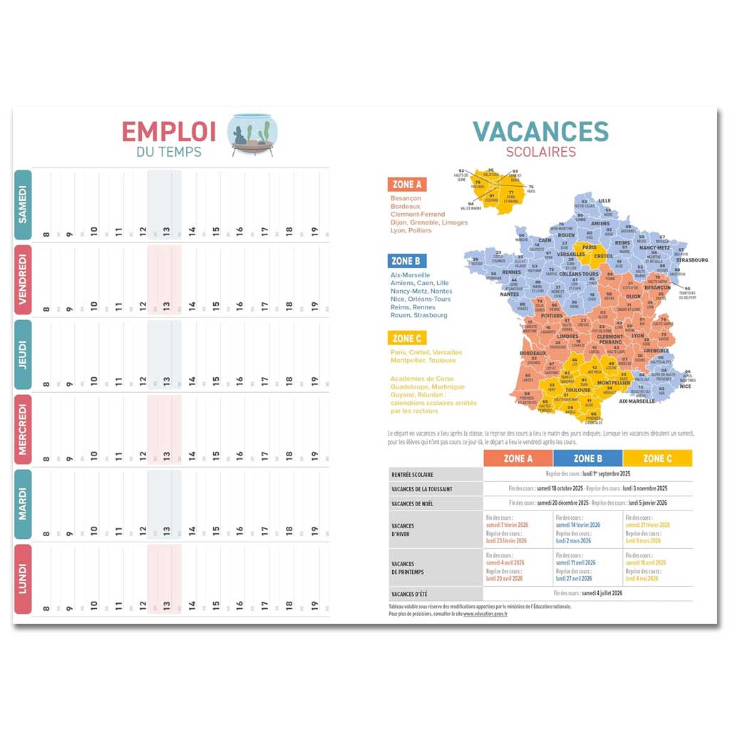 Agenda scolaire chats 2025-2026