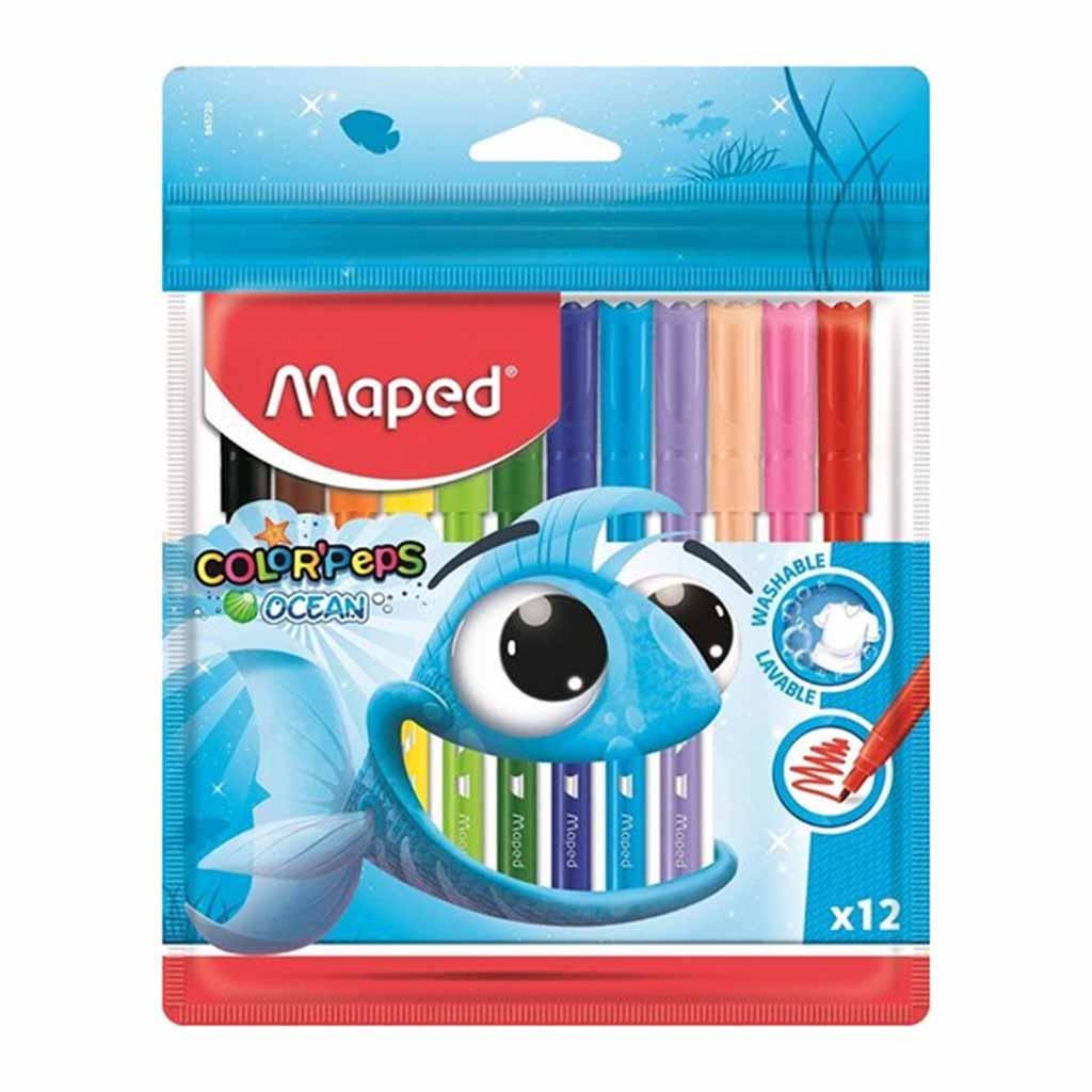 12 Feutres de coloriage pointe fine - MAPED