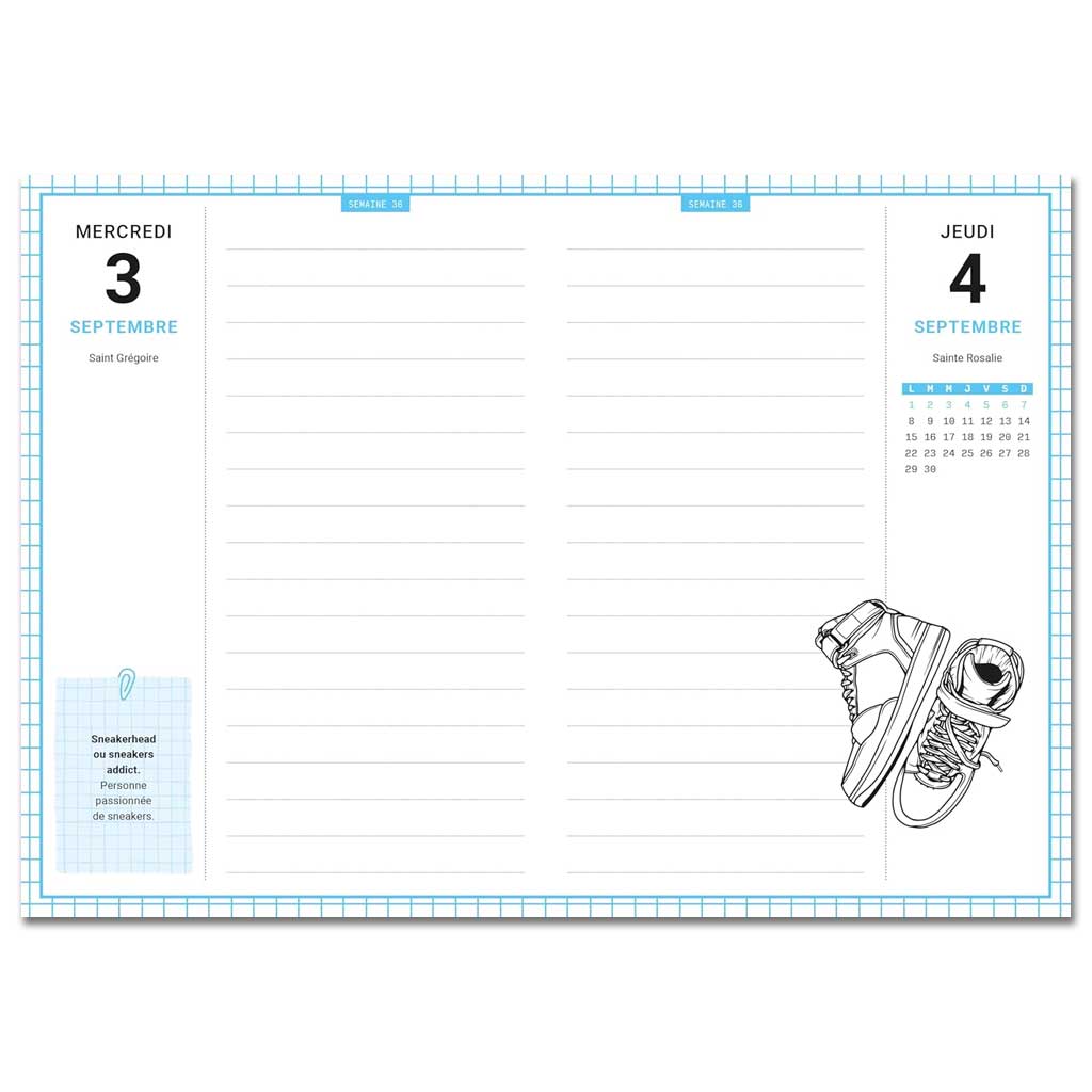 Agenda scolaire sneakers 2025-2026