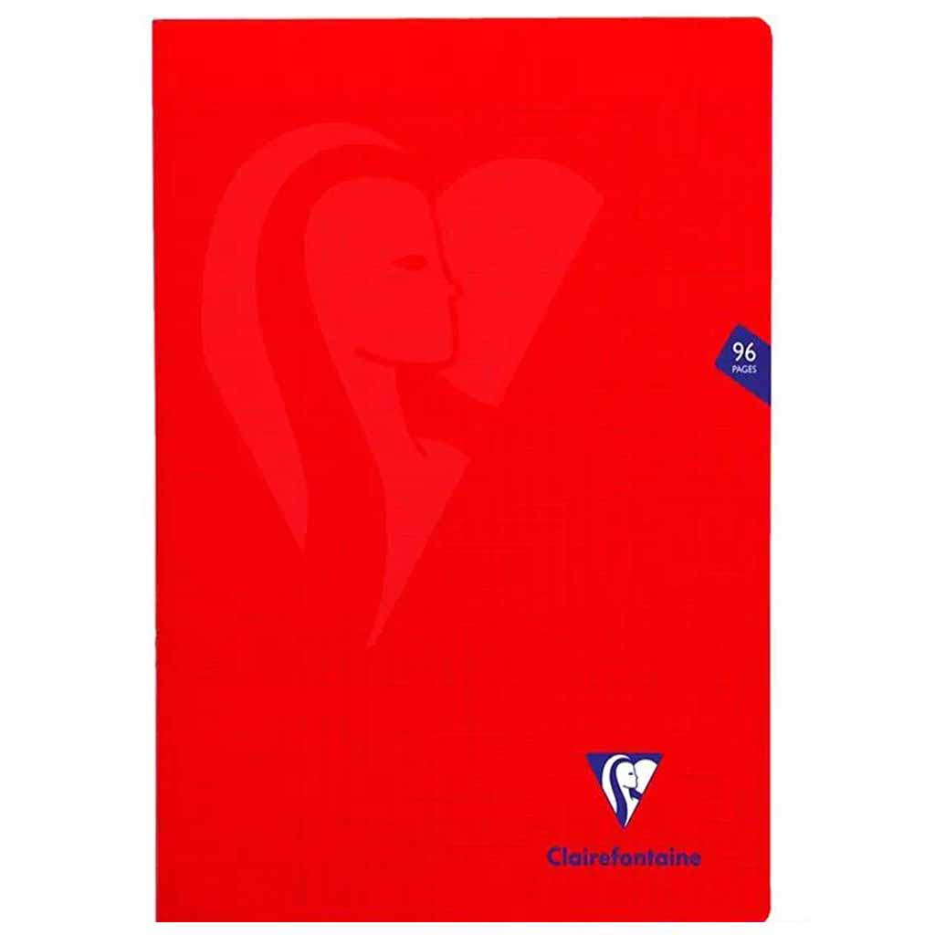 Cahier A4 Rouge 96p Grands Carreaux Séyès - CLAIREFONTAINE