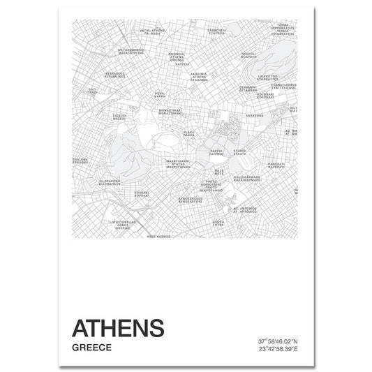 *Digital Download* POSTER - Athens center map | square