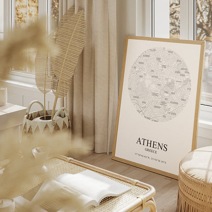 POSTER - Athens center map | round