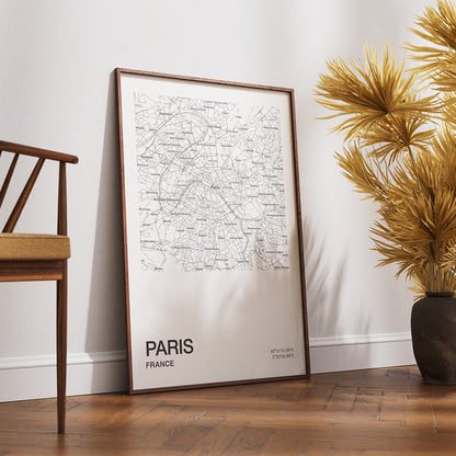 POSTER - Paris city map | square