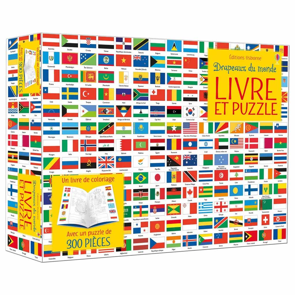 Drapeaux du monde - livre et puzzle (300p)