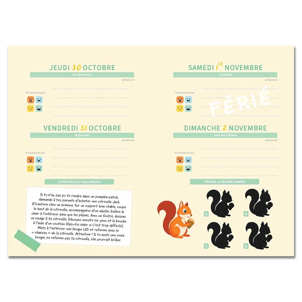 Agenda Animaux trop mignons 2025-2026