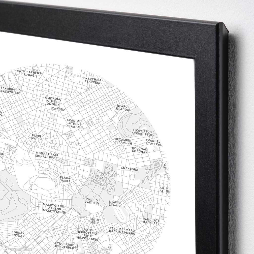 POSTER - Athens center map | round