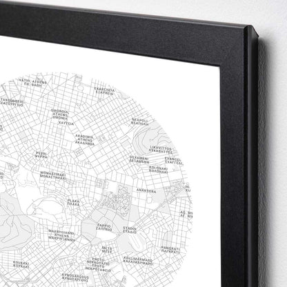 POSTER - Athens center map | round