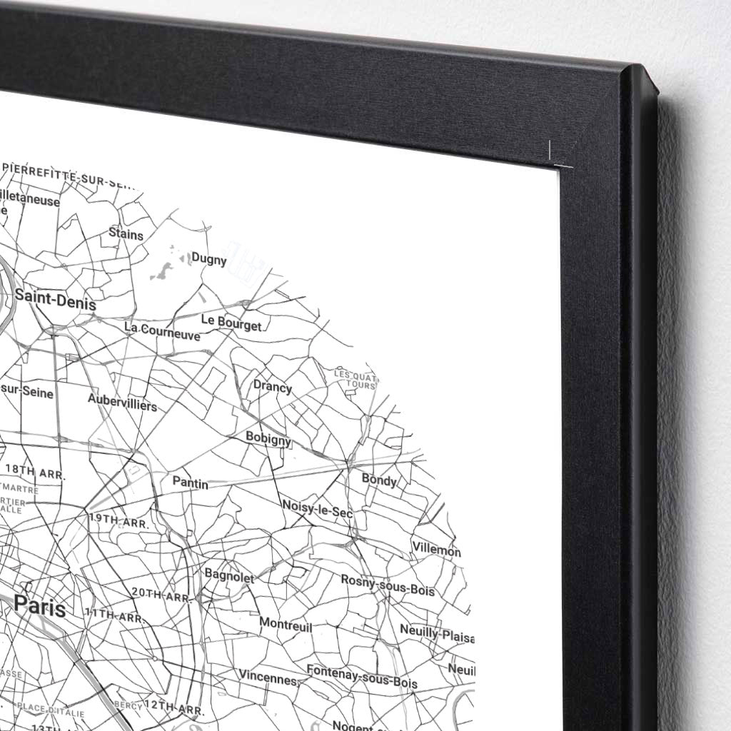 POSTER - Paris city map | round