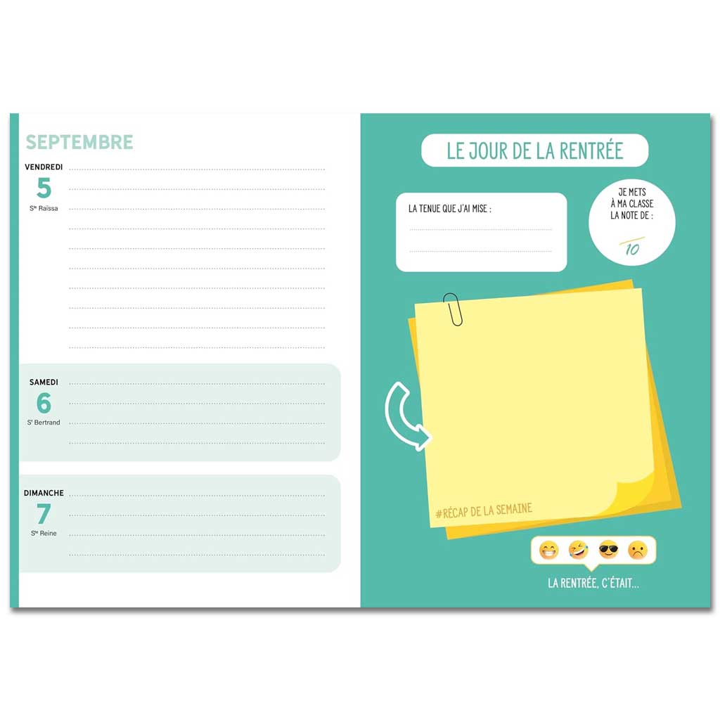 Mini agenda scolaire 2025-2026 - COUVERTURE PIXEL ART