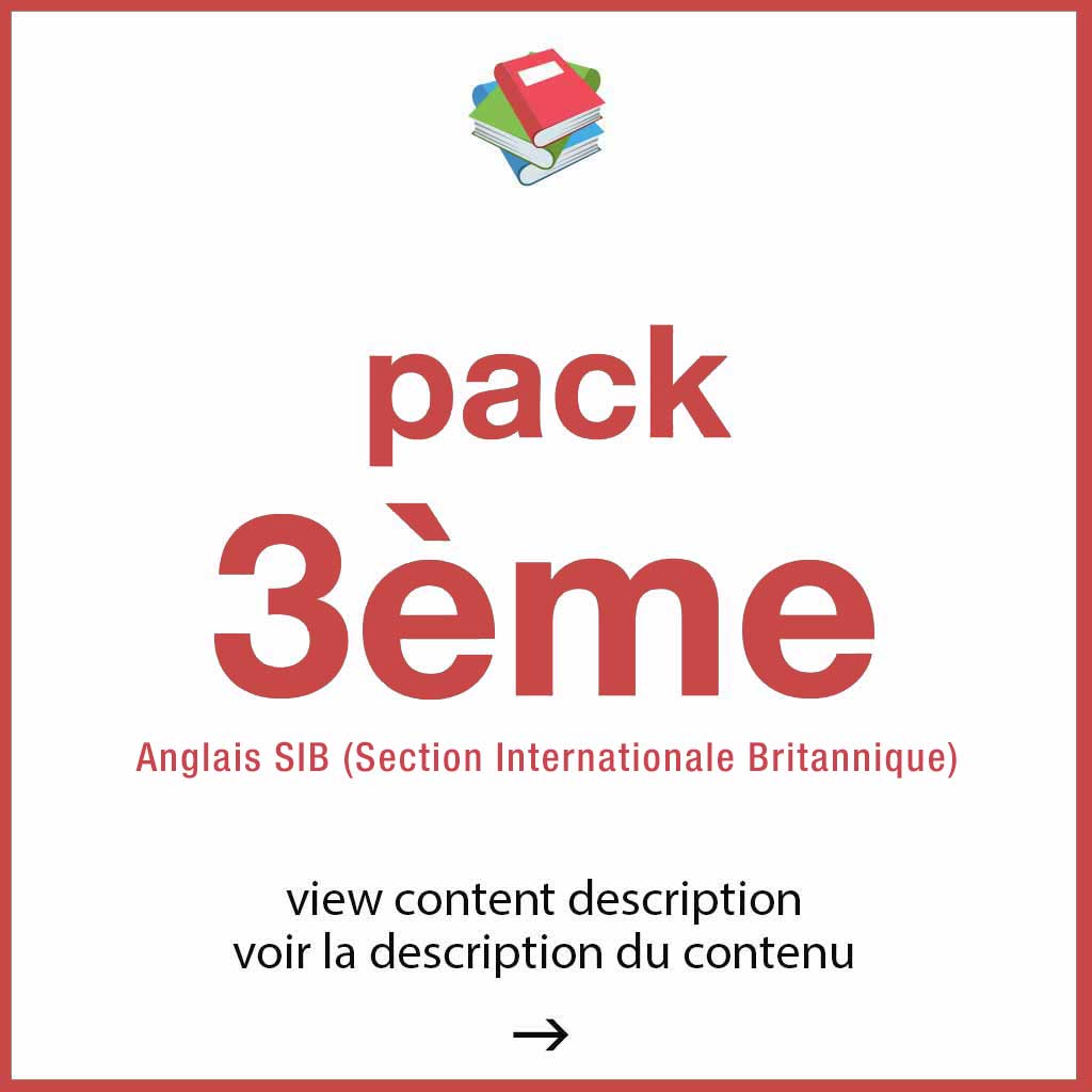 Pack - classe de 3ème (SIB)