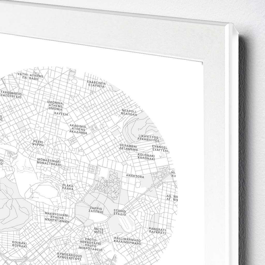 POSTER - Athens center map | round