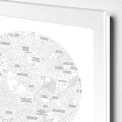 POSTER - Athens center map | round