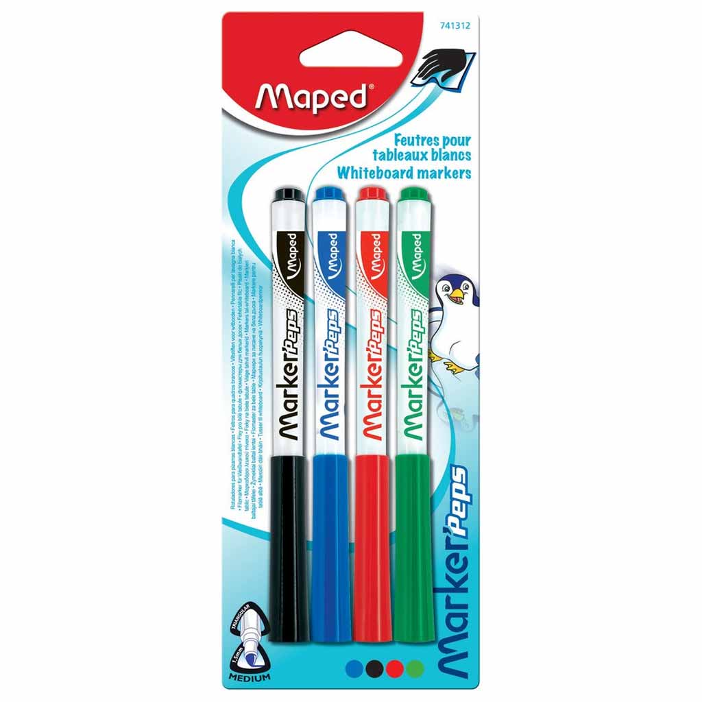 Whiteboard Markers 4 colors - MAPED